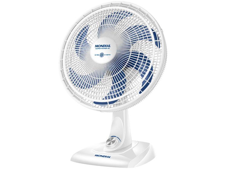 Imagem de Ventilador de Mesa Mondial Super Power VSP-40-W 40cm 6 Pás 3 Velocidades Branco e Azul