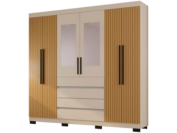 Imagem de Guarda-roupa Casal 6 Portas 4 Gavetas Araplac Lisboa