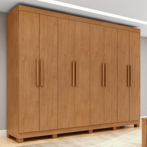 Imagem de Guarda-roupa Casal Easy Slim 8 Portas Com Pés Amendoa Clean