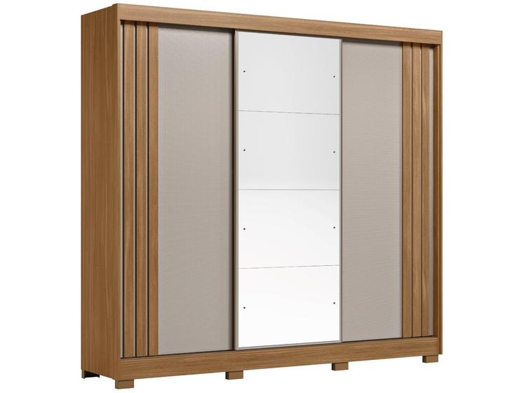 Imagem de Guarda-roupa Casal com Espelho 3 Portas de Correr 6 Gavetas Demóbile Lille