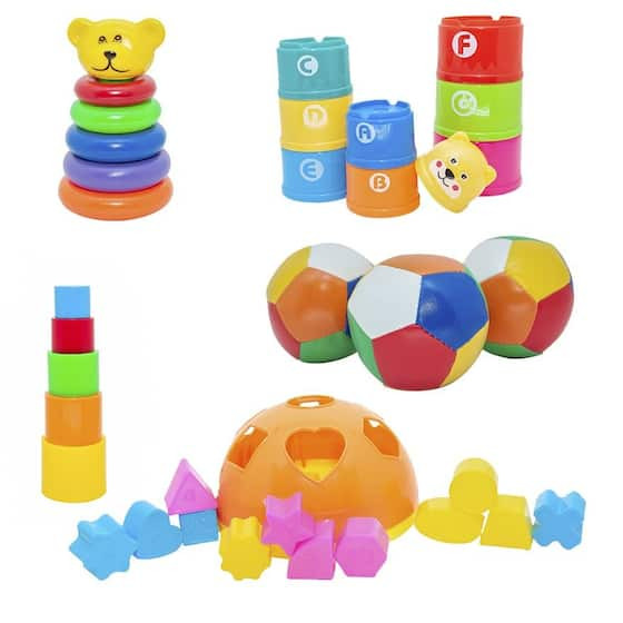 Imagem de Kit Brinquedo Educativo Copo Encaixe Colorido Bebê Bolas 36p