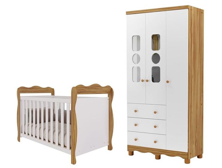Imagem de Guarda-roupa de Bebê 3 Gavetas 3 Portas Moveis