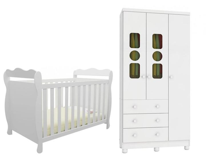 Imagem de Guarda-roupa de Bebê 3 Gavetas 3 Portas Moveis