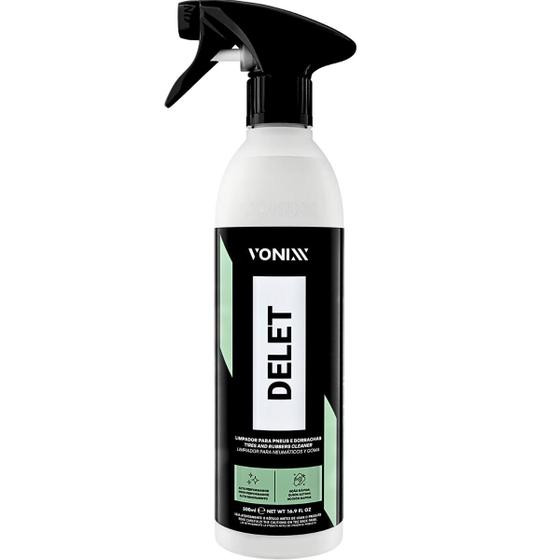 Imagem de Delet Spray Espuma 500ml Limpador de Plasticos Borrachas Pneus Automotivo Geral Vonixx