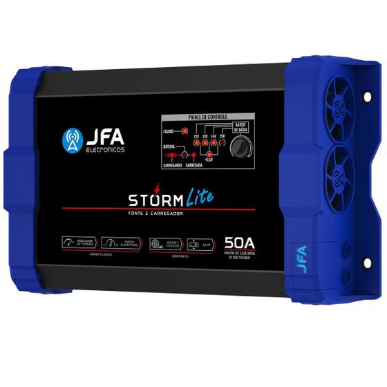 Imagem de Fonte JFA Storm Lite 50A Bivolt Carregadora de Bateria De Trio Paredão Som Automotivo Festa Show