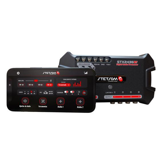 Imagem de Processador Stx2436bt Stetsom Crossover Automotivo Bluetooth 12V