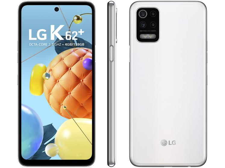 Imagem de Smartphone LG K62+ 128GB Branco 4G Octa-Core - 4GB RAM Tela 6,59” Câm. Quádrupla + Selfie 28MP