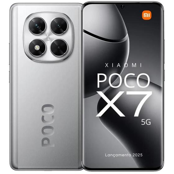 Imagem de Smartphone Celular Xiaomi POCO X7 5G 256GB 8GB NFC tela Amoled 120 Hz Câmera tripla 4K 50MP Desempenho Performance e Design Premium IP68 Dual SIM Chip
