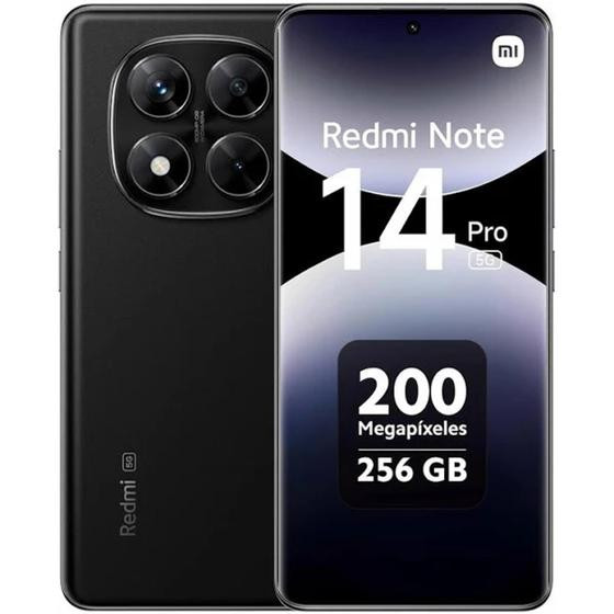Imagem de Smartphone Xiaomi Redmi Note 14 Pro 4G Dual SIM 256GB / 8GB RAM Preto