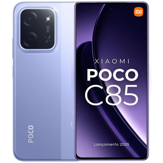 Imagem de Smartphone POCO C85 NFC Lançamento Xiaomi 2025 50mp tela 6,9 120Hz 256GB 128GB 16GB Ramboost celular Ultra Fluidez 6000mAh Top 1º Custo benefício