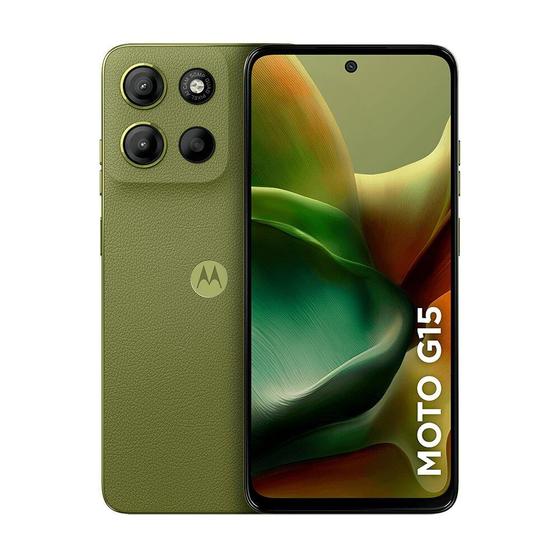 Imagem de Smartphone Motorola Moto G15, 50 MP + 5 MP, 256 GB, 4G, Verde - XT2521-2