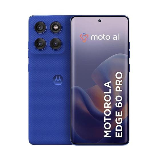 Imagem de Smartphone Motorola Edge 60 Pro 5G - Azul, 256GB, RAM 24GB (12GB RAM+12GB Ram Boost), Câmera 50MP, Selfie 50MP e Tela de 6,7"
