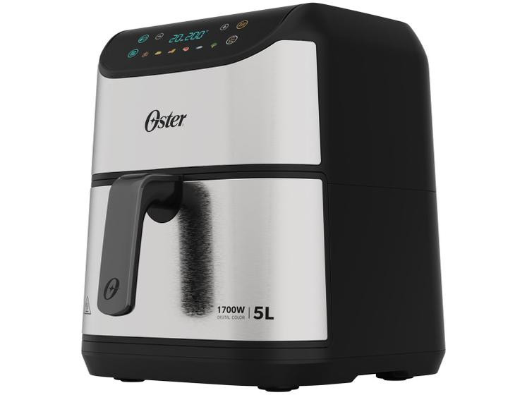 Imagem de Air Fryer Oster OFRT930 Inox e Preto com Timer Inox 5L