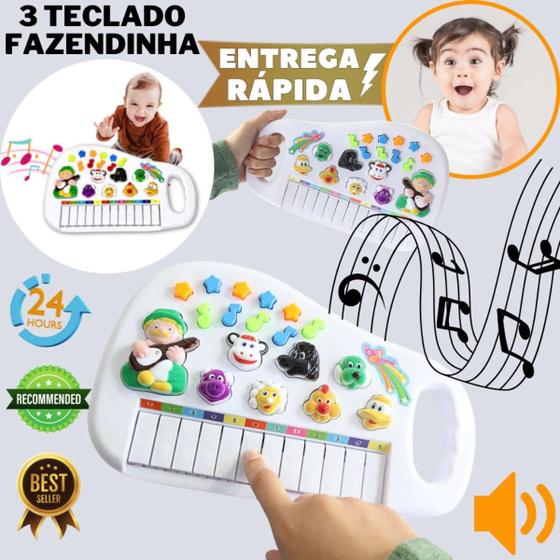 Imagem de Teclado Fazendinha Infantil Brinquedo Criativo Brinquedo Para Menina Pronto Estoque