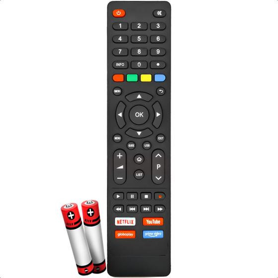 Imagem de Controle Remoto Compatível Com Smart Tv Philco 4k Netflix e Pilhas Inclusas
