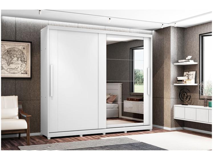 Imagem de Guarda-roupa Casal com Espelho 8 Gavetas 2 Portas Móveis Lanza Londres