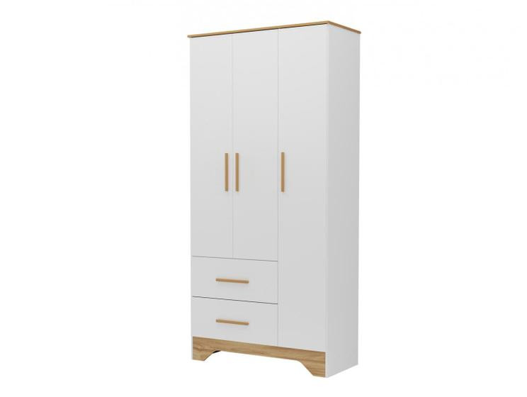Imagem de Guarda-roupa de Bebê 2 Gavetas 3 Portas Moveis Peroba Magia