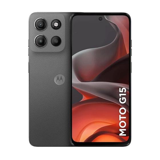Imagem de Smartphone Motorola Moto G15 256GB - Grafite, 12GB Ram Boost, Câmera 50MP, Selfie 8MP e Tela 6,7"
