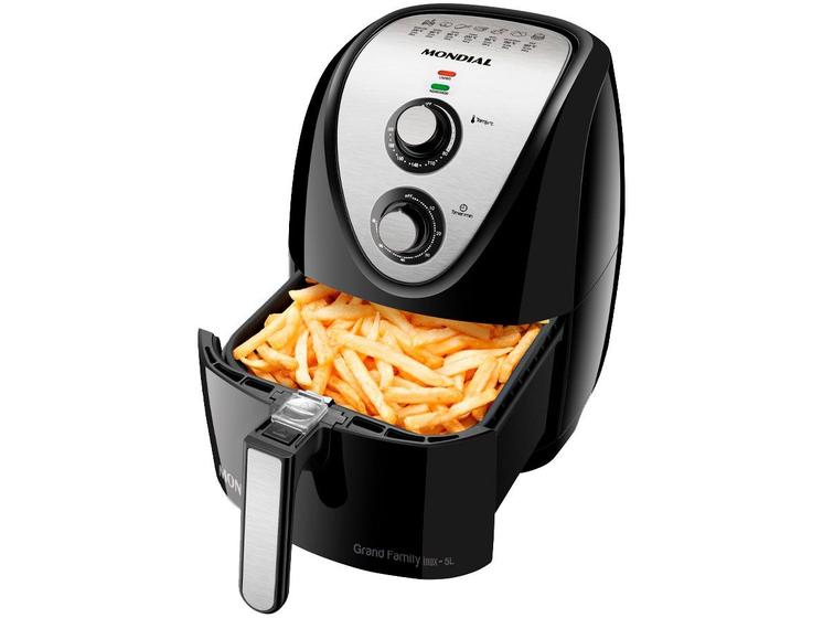 Imagem de Fritadeira Elétrica sem Óleo/Air Fryer Mondial Grand Family Inox AFN-50-BI Preto 5L com Timer