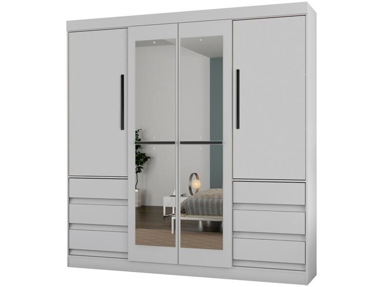 Imagem de Guarda-roupa Casal com Espelho 4 Portas 6 Gavetas Araplac Atraente Sofia
