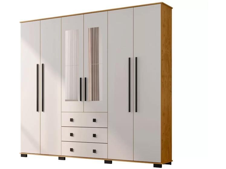 Imagem de Guarda-roupa Casal com Espelho 6 Portas Araplac Malu