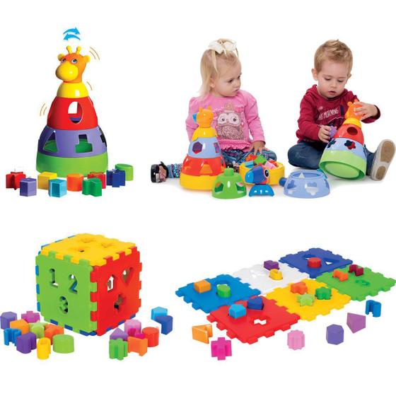 Imagem de Kit de Brinquedos Infantil e Educativo para Bebês 1 ano Menino Menina