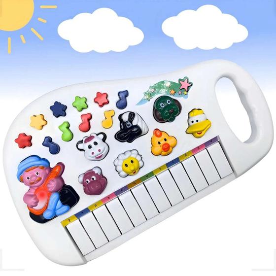 Imagem de Brinquedo Infantil Teclado Fazendinha Educativo Brinquedo Para Menina Pronto Estoque