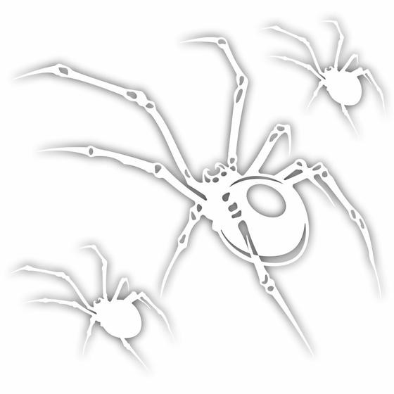 Kit 3 Adesivo Aranha Branca Para Carro Moto E Bicicleta - Resitank