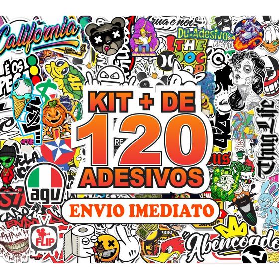 Kit + De 120 Adesivos Para Moto Bike Cap Carro Boa Resolução - Adesivo Auto