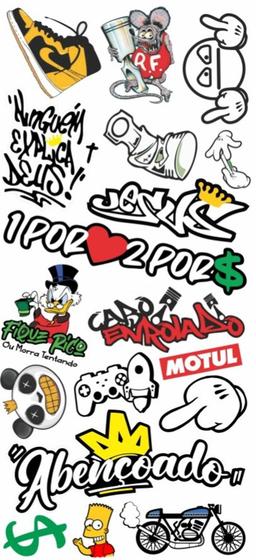 Super Cartela de Adesivos: Carro - Moto - Caminhão - Bicicleta - Caderno - Alta Resolução - G072 A - 3M