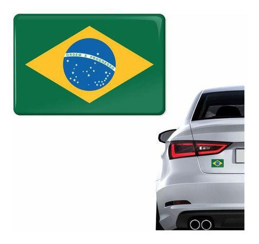 Adesivo Bandeira Brasil Carro Moto Capacete Resinado Bd1 - Resitank