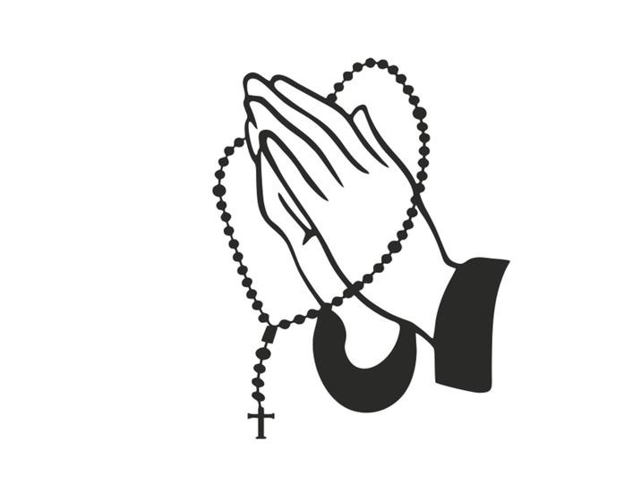 Adesivo Carro Moto Religioso Rosario Rezando Catolico 15cm PRETO - ARTEMDECOR ADESIVOS