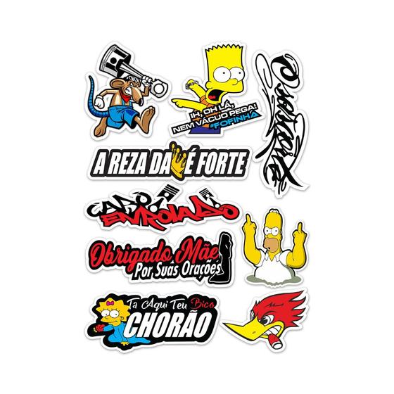 Adesivos 9 Unidades Cartela Moto Carro Caminhão Dub Vinil - Seymour