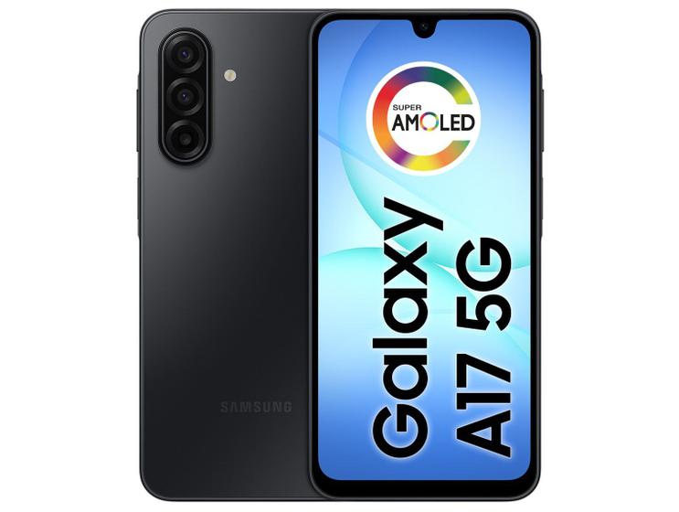 Smartphone Samsung Galaxy A17 128GB 5G 4GB RAM Preto 6,7" Câm. Tripla + Selfie 13MP
