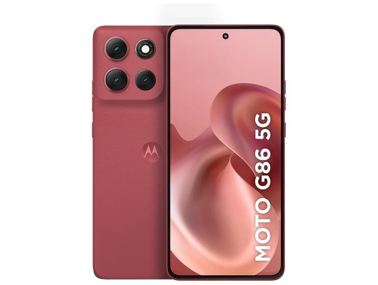 Smartphone Motorola G86 256GB Vermelho 5G 8GB+8GB RAM Boost Inteligente 6,7" Câm. Dupla + Selfie 32MP