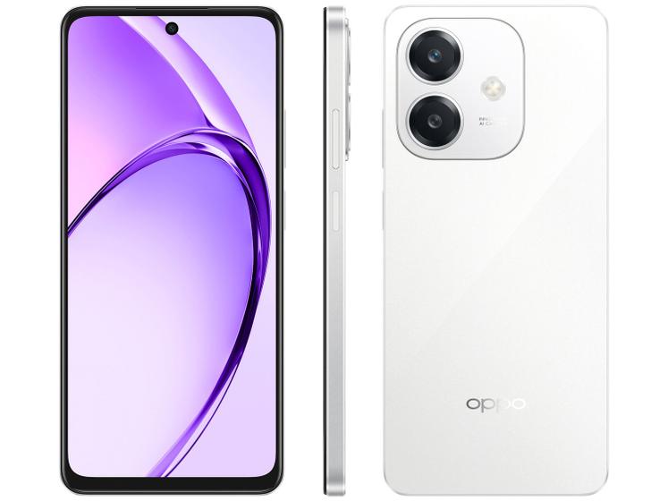 Smartphone OPPO A60 256GB Branco 8GB - RAM 6,67" Câm. 50MP + Selfie 5MP Dual Chip