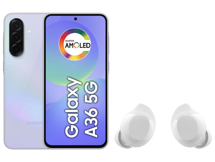 Smartphone Samsung Galaxy A36 256GB 5G 8GB RAM - Violeta + Fone de Ouvido Bluetooth Buds Core