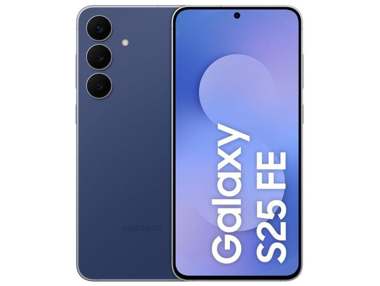 Smartphone Samsung Galaxy S25 FE 128GB 5G 8GB RAM Azul Marinho 6,7" Câm. Tripla + Selfie 12MP