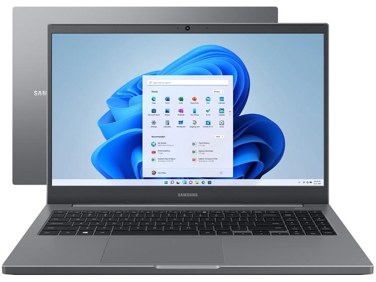Notebook Samsung Book, Intel Core i3-1115G4, 8GB RAM, SSD 256GB, 15.6" FHD, Windows 11, Cinza Chumbo - NP550XDA-KV4BR