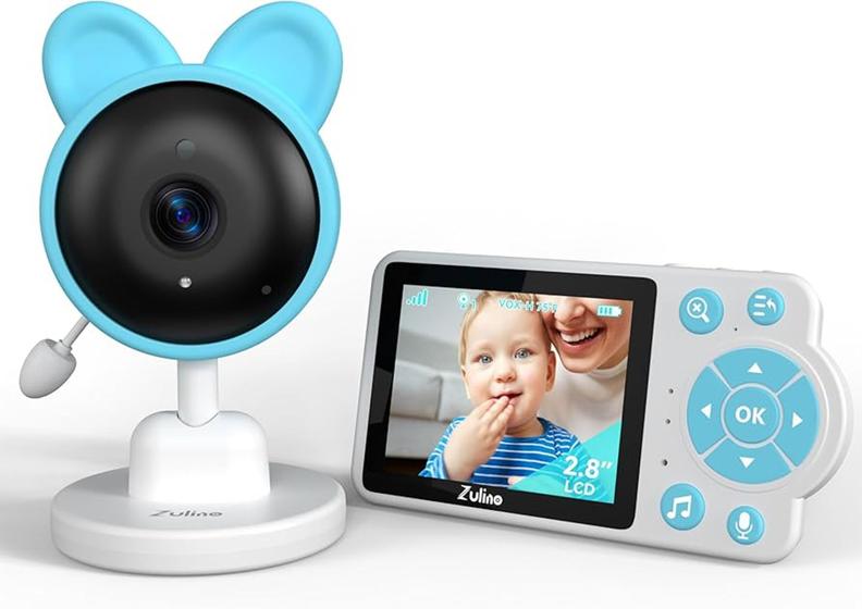 Baba Eletronica Sem Fio Baby Monitor Infantil Kids Criança Visão Noturna Video Voz Zoom Recarregavel