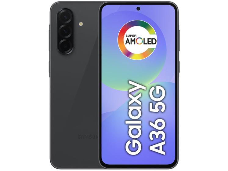 Smartphone Samsung Galaxy A36 128GB 5G 6GB RAM Preto 6,7" Câm. Tripla + Selfie 12MP