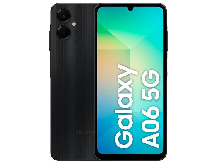 Smartphone Samsung Galaxy A06 5G 128GB 4GB RAM Tela 6.7" HD+ Câmera Dupla 50MP+2MP Frontal 8MP Preto