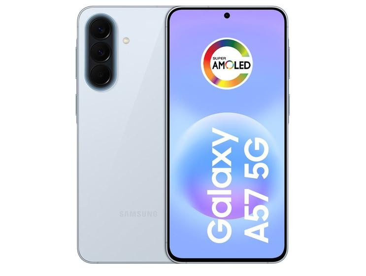 Smartphone Samsung Galaxy A57 256GB 5G 8GB RAM Azul Claro 6,7" Câm Tripla + Selfie 12MP