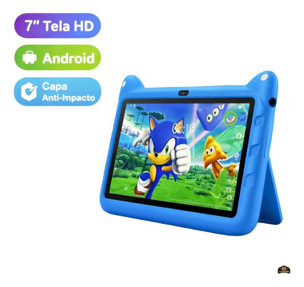 Tablet Infantil 7 Android 128gb 6gb Ram Capa Anti Impacto W - NoBrand