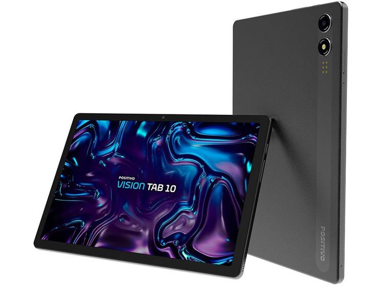 Tablet Positivo Vision Tab 10 4GB RAM 128GB Câmera 13MP e 5MP 10,1" HD IPS Android 13 - Preto