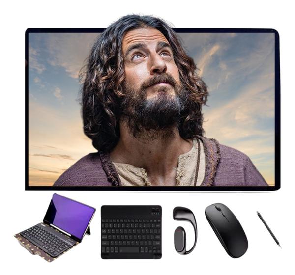 Tablet Pc + Capa Teclado Mouse Caneta Fone 128gb 4 Ram Cinza Tab9 - Atoutch