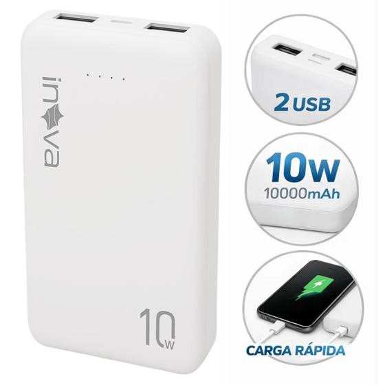 Power Bank 10000mAh Carregador Portátil Universal 2 Saídas USB - Inova