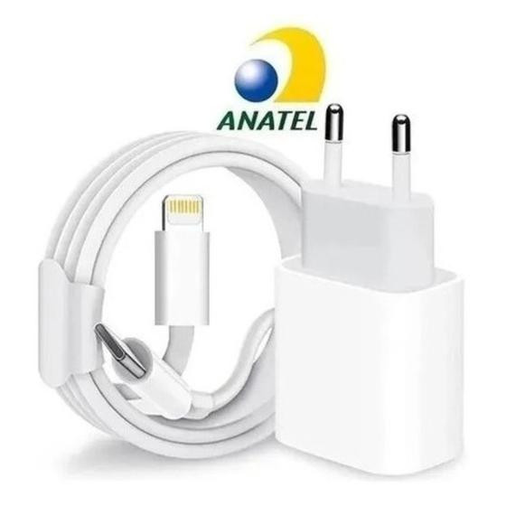 Carregador Turbo 30w Compatível com iPhone 11 12 13 14 Pro e Pro Max Cabo UsbC Lightning Bivolt Completo Fonte e Cabo - Agold