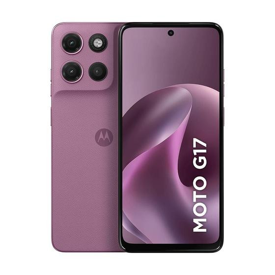 Smartphone Motorola Moto G17 4G, 128GB, 4GB RAM, Camera 50MP Sony Lytia 600, tela FHD 60hz, bateria 5200 mAh