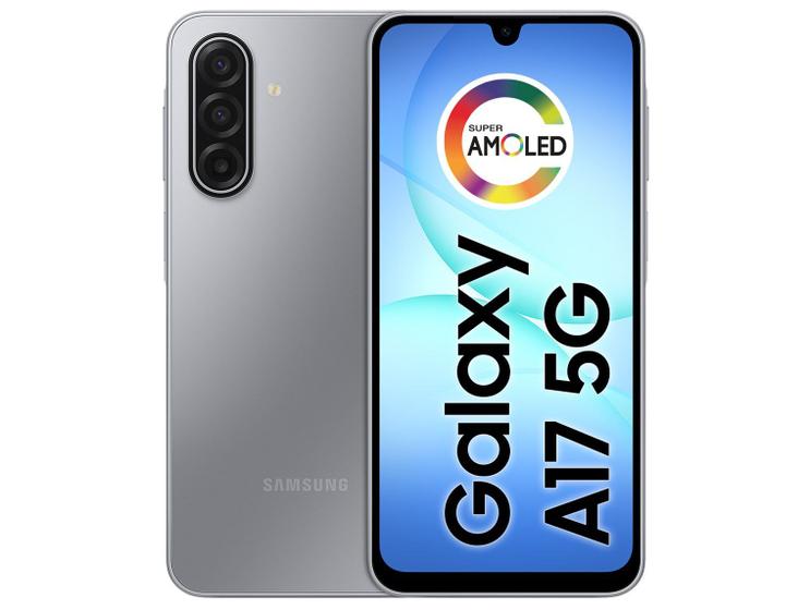 Smartphone Samsung Galaxy A17 128GB 5G 4GB RAM Cinza 6,7" Câm. Tripla + Selfie 13MP